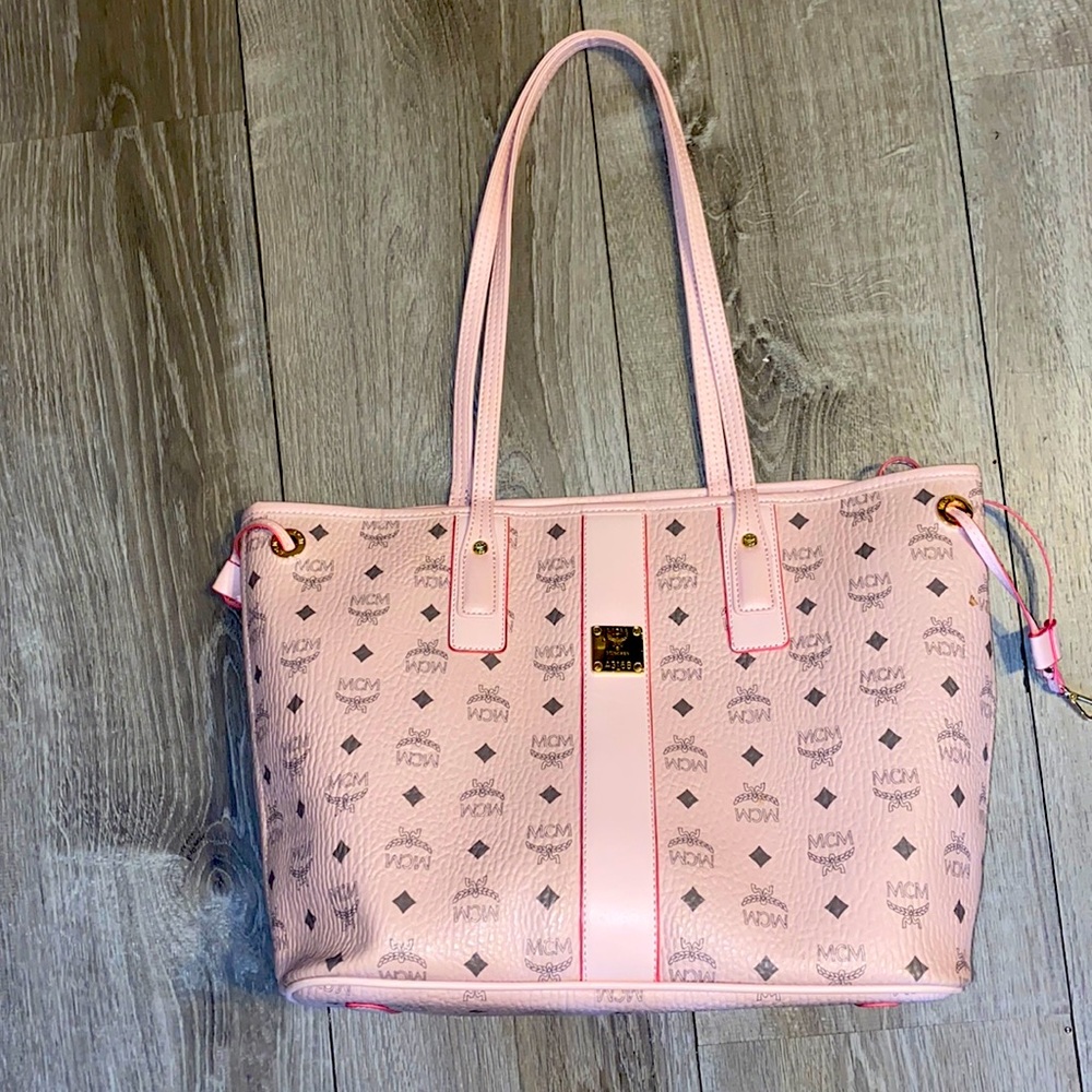 Pink MCM tote bag